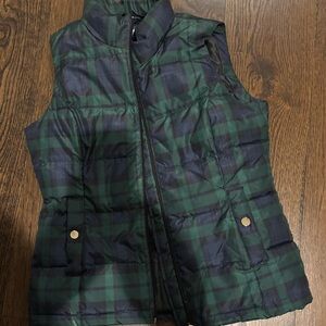 Charter Club Green and Blue Plaid Vest